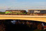 Lokportrait von 193 278 ELL/TXL  Say Yes To Europe  mit einem KLV-Zug bei Emskirchen Richtung Würzburg, 15.11.2020
