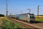 Kesselzug mit 193 086-6 (Siemens Vectron) passiert das Einfahrsignal von Großkorbetha in nördlicher Richtung.

🧰 Railpool GmbH, vermietet an die TX Logistik AG (TXL)
🕓 14.7.2023 | 8:16 Uhr