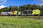 193 640 in bunt und 193 556 our loco drivers von TXL am 29.9.24 bei Eglharting. 
