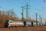 193 540 SBB Cargo International "Atomium Br�ssel" mit Containerzug in K�ln Gremberg, Februar 2025.