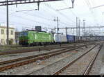 Loks 91 80 6 193 281-3 + 186 491 vor Güterzug unterwegs in Pratteln am 21.03.2025