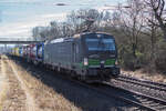 193 763-0 mit einem Containerzug am 19.02.2025 bei Kerzell.