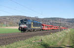 6193 612-9 mit einem leeren Autozug bei Reilos am 07.04.2025