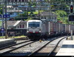D-ATLU - Lok 91 80 6 193 596-4 mit Güterzug bei der durchfahrt im Bhf.