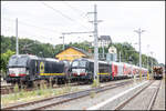 Lokomotiv treffen in Wies Eibiswald . Am 10 Juli 2025 kamen im Zuge einer Testfahrt 3 Vectron ( X4e ) und 2016.901 ans Ende des Wieser Astes der Steirischen Westbahn. 