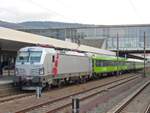 193 010 steht mit dem FLX 1240 aus Basel Bad nach Berlin am 28.02.2026 um 12:21 Uhr in Heidelberg HBF. Die planmäßige Abfahrt war um 11:06 Uhr. 