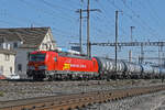 Siemens Vectron 193 300-1 der WRS durchfährt am 03.03.2026 den Bahnhof Pratteln.