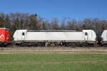  ELL Vectron  193 961  [NVR-Nummer: 91 80 6193 961-0 D-ELOC] am 5.3.26 bei Eglharting.
Man kann noch leicht die Captrain Titel erkennen.
