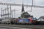 Siemens Vectron 193 076-7 durchfährt am 10.03.2026 den Bahnhof Kaiseraugst.