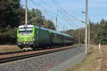 Flixtrain 193 437 bei der Durchfahrt durch Thyrow am 13. März 2026

