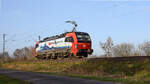 LokRoll 193 467 (91 80 6193 467-8 D-SIEAG), vermietet an SBB Cargo International, in Richtung Osnabrück (bei Lembruch, 06.03.2026).