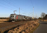 Mit einem BLG-Autozug am Haken rollte 7193 013 der akiem am Abend des 06.03.26 durch Wittenberg-Labetz Richtung Dessau.