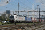 Doppeltraktion, mit den Loks 193 308-2 und 185 602-0 durchfährt am 02.04.2026 den Bahnhof Pratteln.