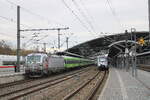 FLIX 7193 010 mit dem FLX 1242 von Stuttgart Hbf nach Hamburg Hbf, am 03.04.2026 bei der Ausfahrt in Erfurt Hbf.