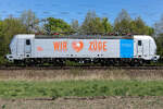 193 200  „wir lieben Züge“  hrs / railpool und der Name Mirko auf der 193 200 bei Großkorbetha am 23.4.26.