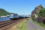 193 578-2 (CD) zu sehen am 25.05.26 mit einem Kesselzug in �st� nad Labem-Střekov.