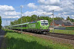 Mit dem versp�tetem FLX 1241 nach Basel rollte am 17.05.26 193 424 durch Radis Richtung Halle(S).