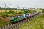 ELL 193 738  Loreley  mit KLV in Ovelg�nne, Juni 2023.