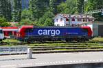 SBB Siemens Vectron 193 055-1 am 09.07.26 in St. Maurice Bhf vom Bahnsteig aus fotografiert 
