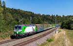 7193 123 mit dem DGS 68719 (Donaueschingen - Darmstadt Gbf) bei Aufen 8.8.26