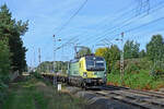 193 507 der ELL schleppte am 27.09.26 einen leeren Containerzug durch Wittenberg-Labetz Richtung Falkenberg(E).
