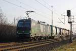 ELL 193 251 mit Tankcontainerzug in K�ln Porz Wahn, Dezember 2016.