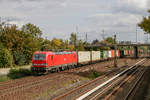 193 327 DB Vectron mit Containerzug in Hamburg Hausbruch, am 20.09.2018.