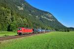 193 304 + 193 710 mit einem KLV am 21.08.2020 bei Niederaudorf.