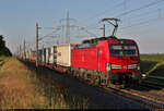 KLV-Zug (DB Schenker) mit 193 346-4 (Siemens Vectron) unterwegs in Braschwitz Richtung Halle (Saale).