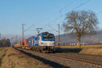 boxXpress 193 537 mit Containern am 14.01.2022 in Retzbach-Zellingen.