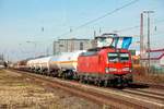 DB 193 346 mit G�terzug in Hilden, M�rz 2021.
