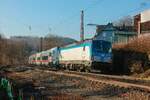 CD 193 573-3 České dráhy  Jindric  am Zugschluss des DB ICE-L Talgo (ICE1548 Berlin-Köln) in Ennepetal, Januar 2026.