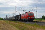 Mit einem gemischten G�terzug am Haken rollte 193 388 am 07.07.26 durch Braschwitz Richtung Magdeburg.