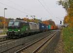 193 211  Jimmy  mit Containerzug in Fahrtrichtung Süden. Aufgenommen am 28.10.2015 in Wehretal-Reichensachsen. 