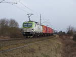 Am 25.02.2018 kam die 193 893 mit einem Containerzug aus Richtung Magdeburg nach Stendal und fuhr weiter in Richtung Uelzen.