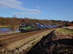 Die 193 275 mit einem KLV-Zug am 18.11.2018 unterwegs bei Sandbach.