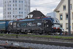 Eingemietete Siemens Vectron 193 711-9 der BLS durchfährt den Bahnhof Pratteln. Die Aufnahme stammt vom 03.03.2020.