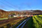 193 744 mit einem KLV am 20.11.2020 bei Wernstein am Inn.