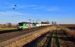 193 746 + 193 752 mit einem Knickkesselzug am 06.03.2021 bei Strasskirchen.