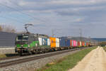 ELL/WLC 193 223 mit Containerzug am 10.04.2021 in Pölling.