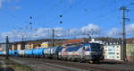  Martin  alias 383 209-4 der ZSSK Cargo zieht einen Kesselwagenzug durch Würzburg in Richtung Nürnberg. 19.02.2022