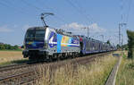 Lokomotive 193 824-0 (Düren) mit dem Millionenzug (Daimler) am 08.07.2023 in Wickrahthahn.
