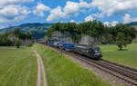 193 711 mit einem Containerzug am 06.06.2023 bei Schwyz.
