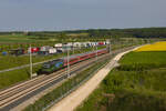 193 721+xxx mit IRE 200 Ulm-Wendlingen am 21.05.2023 bei Scharenstetten. 