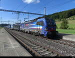 SBB - Loks 193 532-6 + 193 654-1 mit Güterzug unterwegs in Riedtwil am 04.10.2023