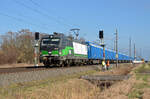 193 832 der ELL rollte am 21.02.24 mit einem Innofreight-Containerzug durch Braschwitz Richtung Halle(S).