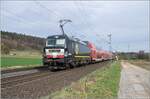 X4E -606 (193 606-1) ist am 26.03.2024 als RB50 in Richtung Fulda bei Kerzell unterwegs.