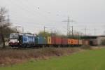 X4E-853 fuhr am 17.3.14 mit einem Containerzug durch Ratingen-Lintorf.