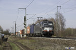 X4E -870 mit Containerzug Richtung Österreich am 31.03.16 in Obertraubling