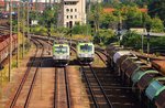  CAPTRAIN   193 895-0  und 193 896-8  beim Abstellen in Dresden Friedrichstadt am 14.09.2016.